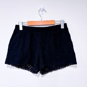 STREETWEAR SOCIETY Black lace floral shorts | chic boho summer | Small *